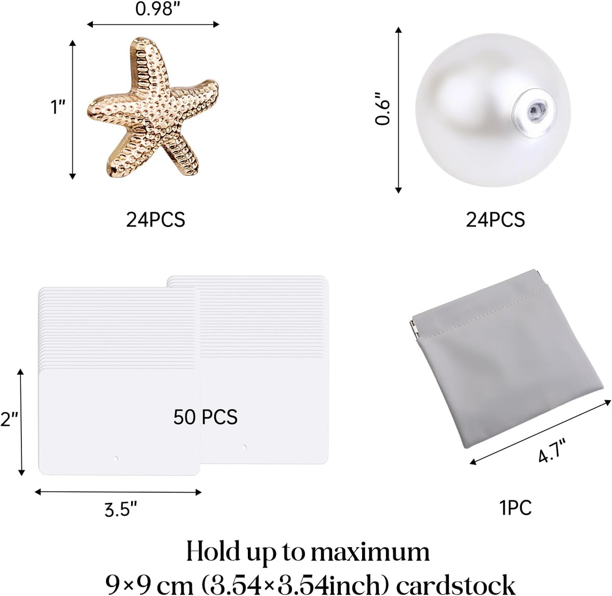 UNIQOOO 24Sets Decorative Starfish Place Card Holders Bulk, Sea Star Name Card Holders, for Beach Wedding Decor Coastal