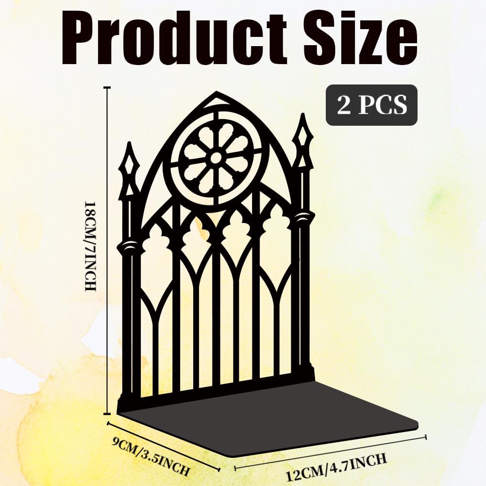 Metal Bookends for Desk Organizer / Gothic Gate