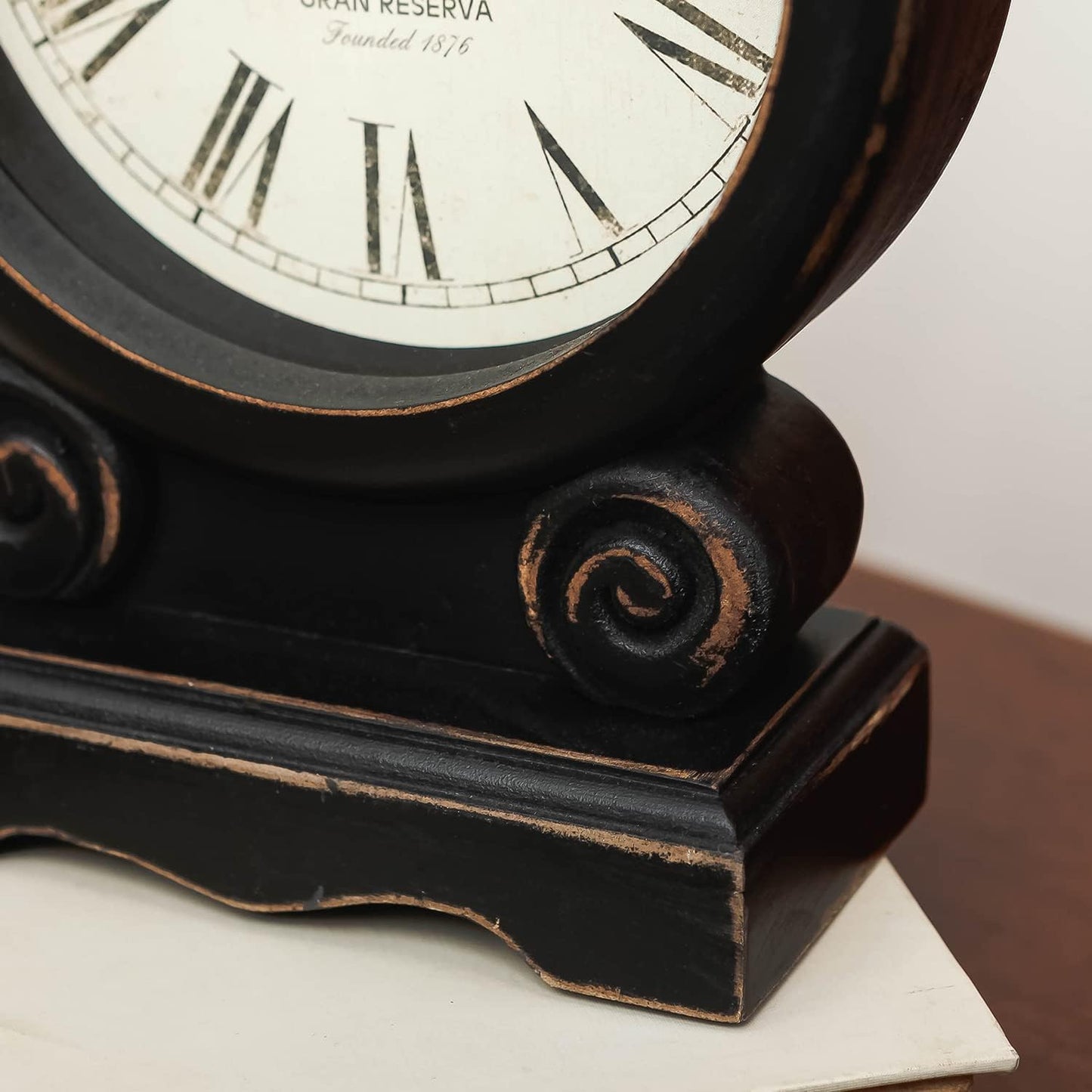 NIKKY HOME Mantel Clock, Silent-Non-Ticking Battery-Operated Home Decor | Retro Wooden Table Clocks for Living Room