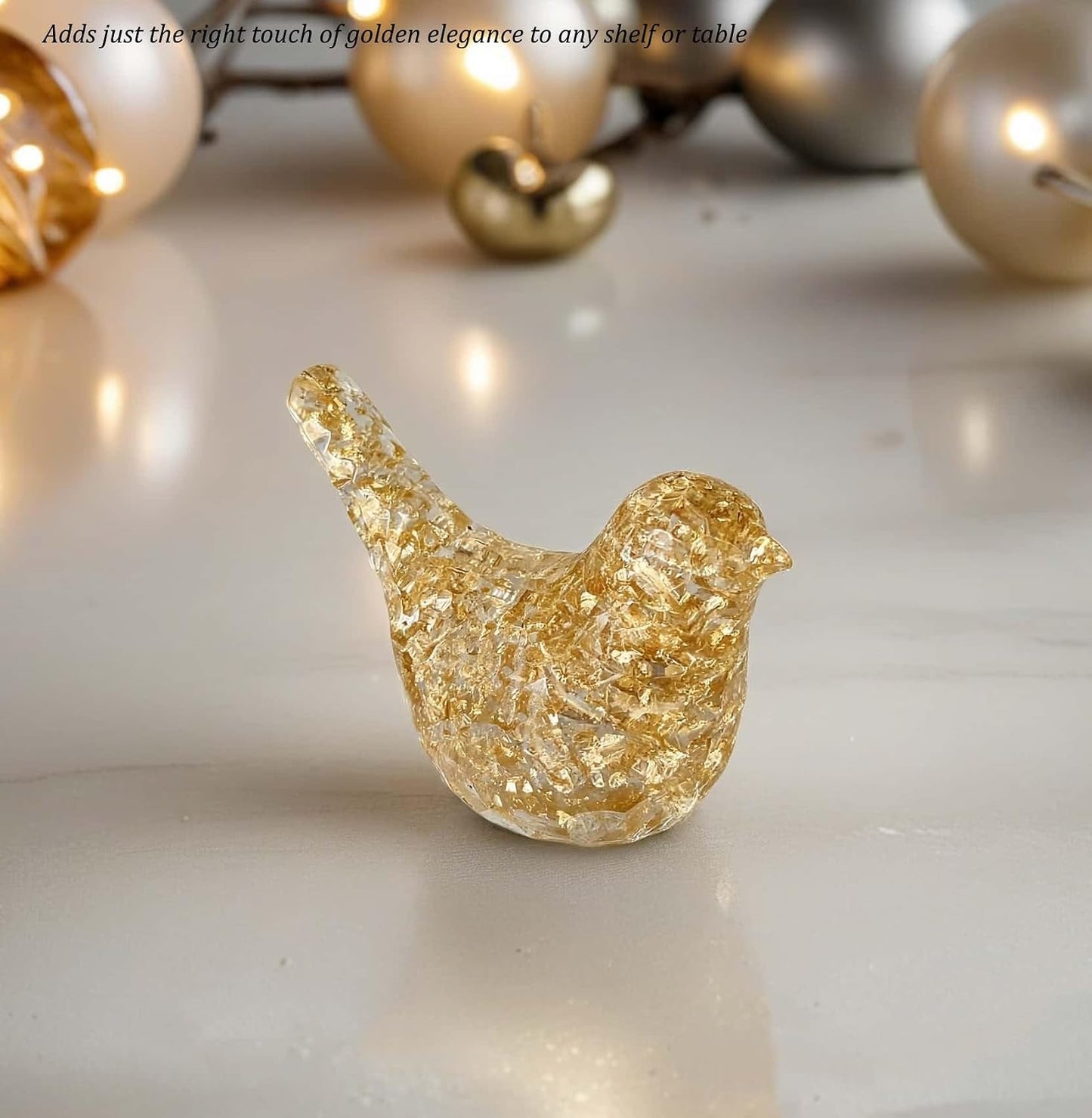 Goldfoil Glitter Bird Figurines Staue Minimalist Home Decor Accents / Gold Glitter