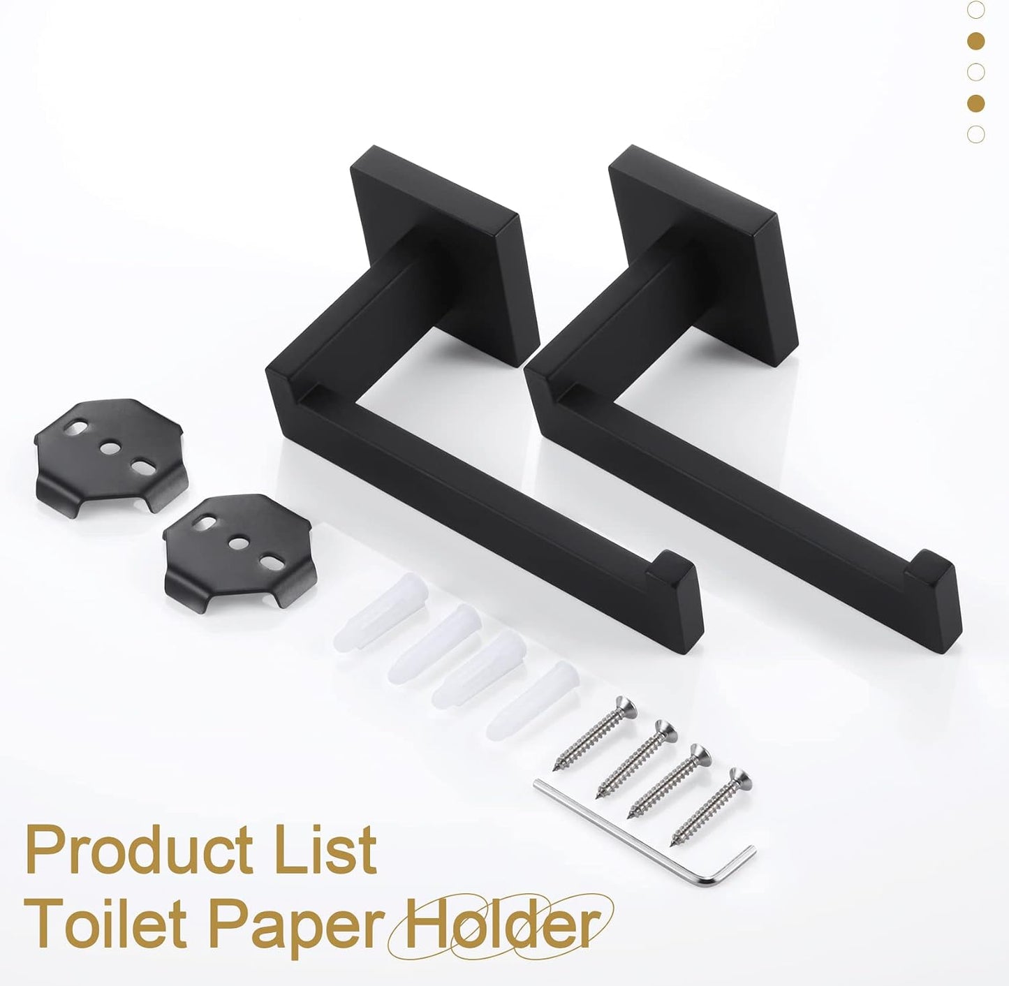 KOKOSIRI Black Toilet Paper Holders Bathroom Toilet Paper Roll Holder SUS304 Stainless Steel Contemporary Wall Mounted