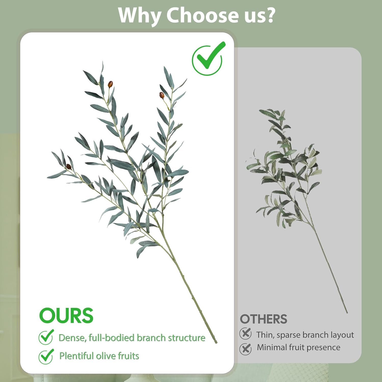 Bendable Faux Olive Branches / 35 Inch / Set of 4