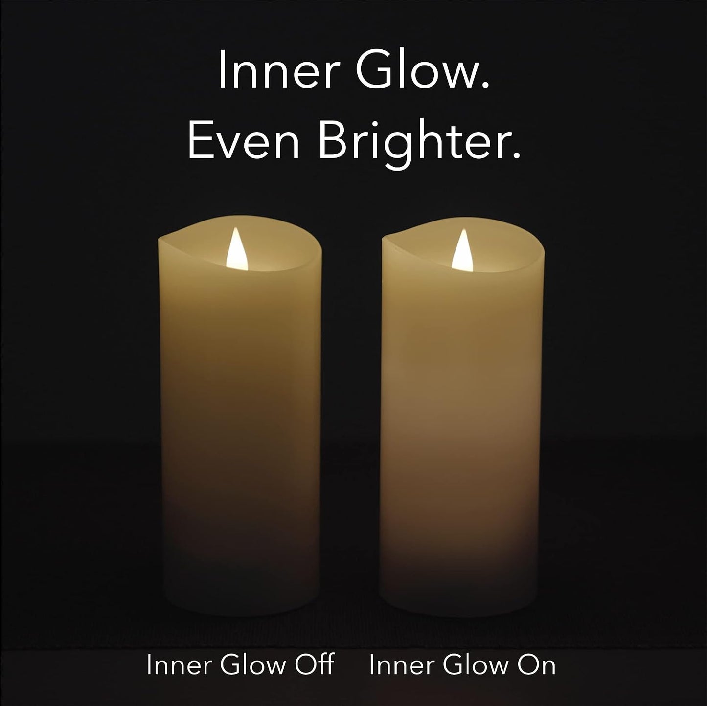 Flameless LED Candles with Remote Control, 4"x 10"Flickering 3D Moving Flame Battery Operated Candles in Real Wax Shell