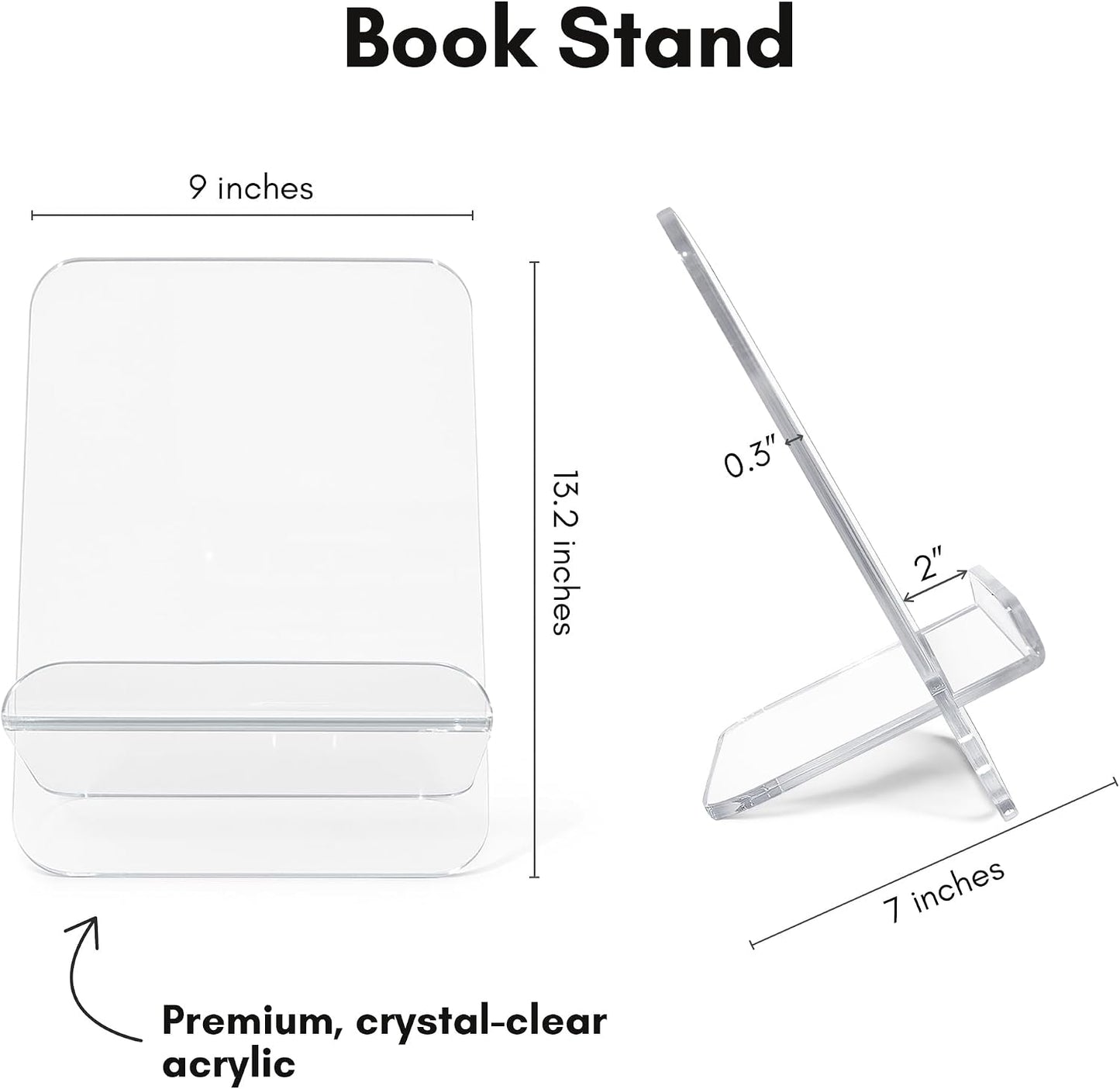 Acrylic Stands for Display / Book Stand / 9 x 13 / Clear