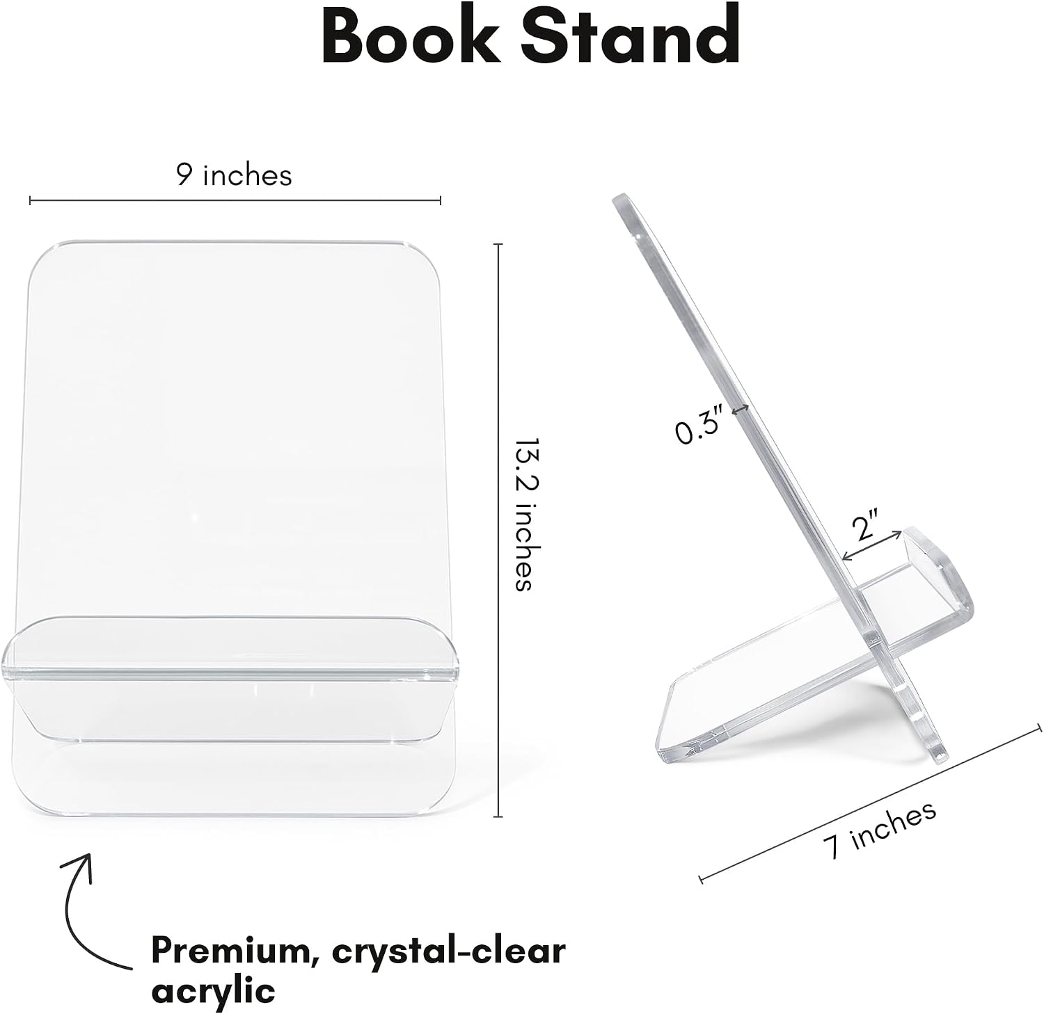 Acrylic Stands for Display / Book Stand / 9 x 13 / Clear