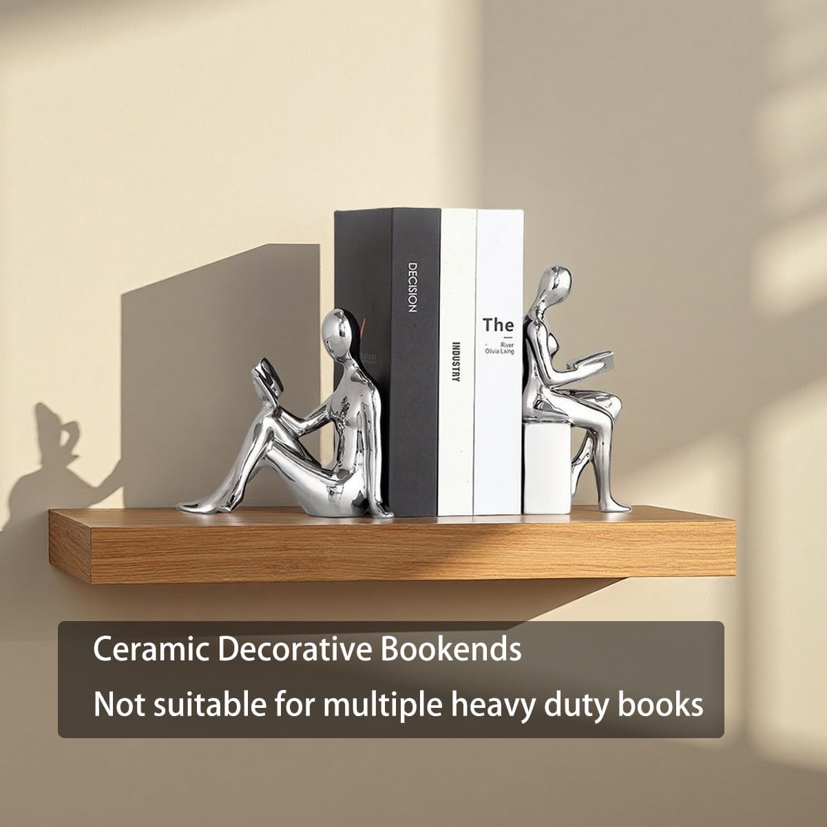 Ceramic Book Ends / Silver