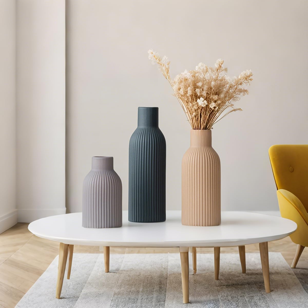 Modern Ceramic Vases / Black Mix / Set of 3