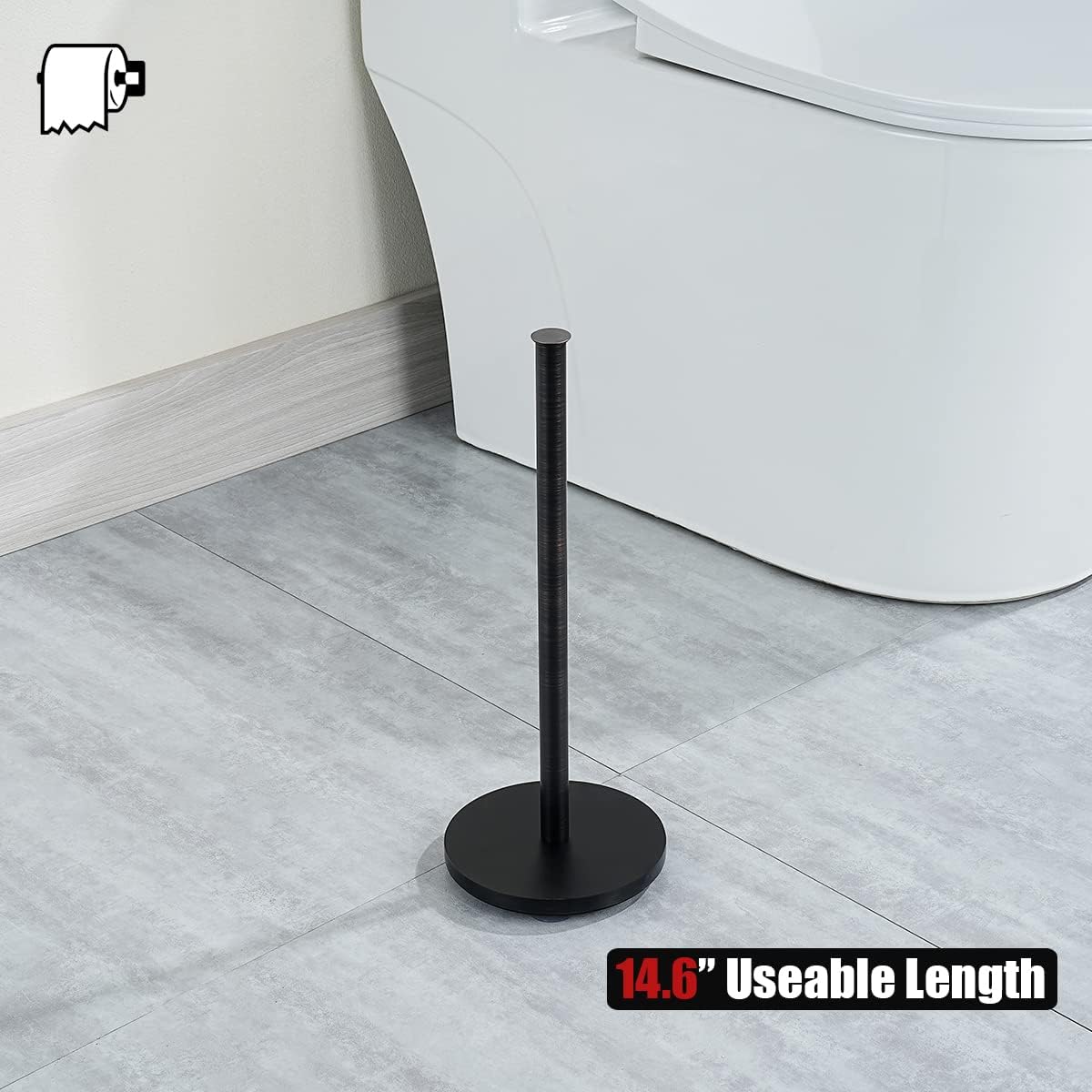 JQK Toilet Paper Storage Stand Oil Rubbed Bronze, 304 Stainless Steel Thicken 0.8mm Tissue Reserve Holder Dispenser for