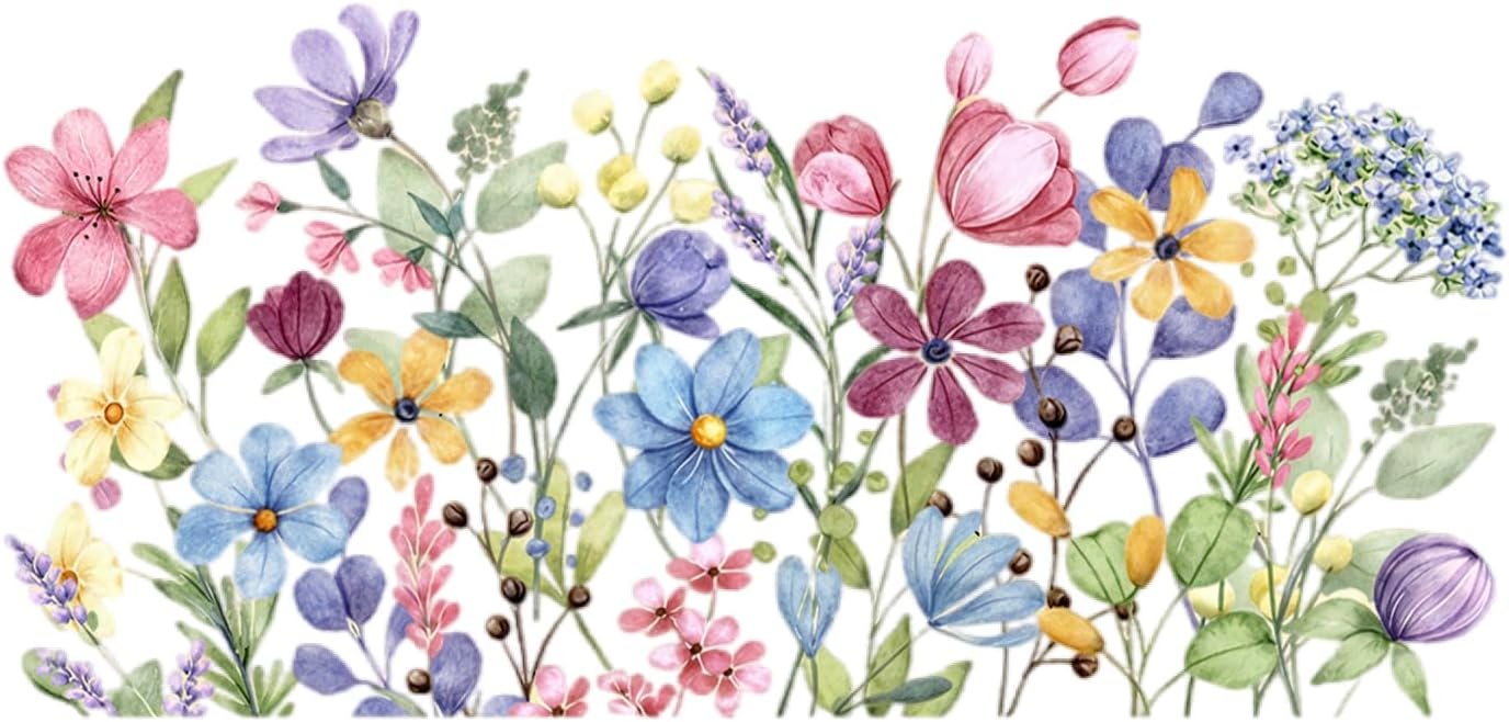 Watercolor Flower Wall Decals / Set of 3