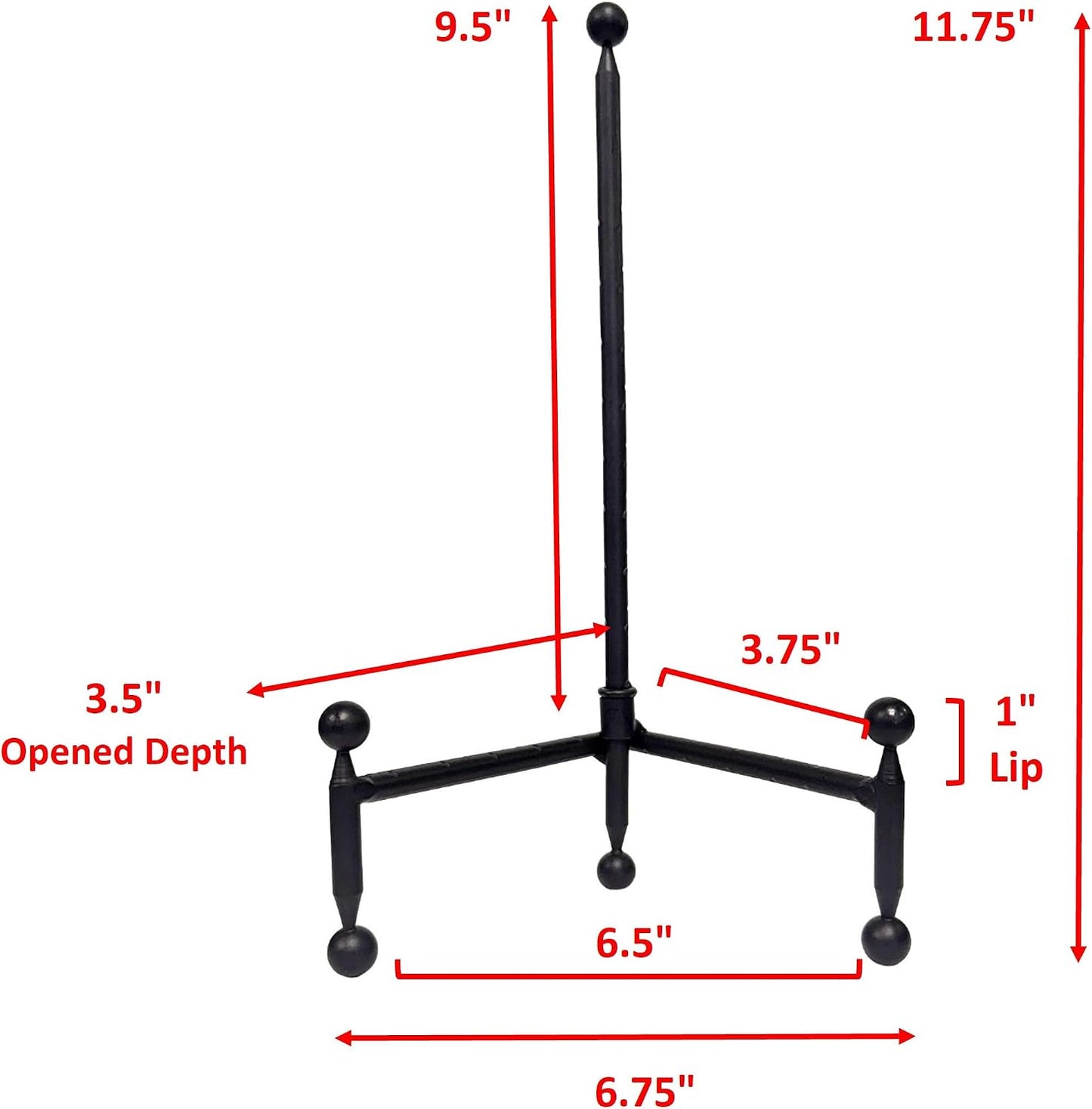 Modern Tripod Easel Display / 12 Inch / Black
