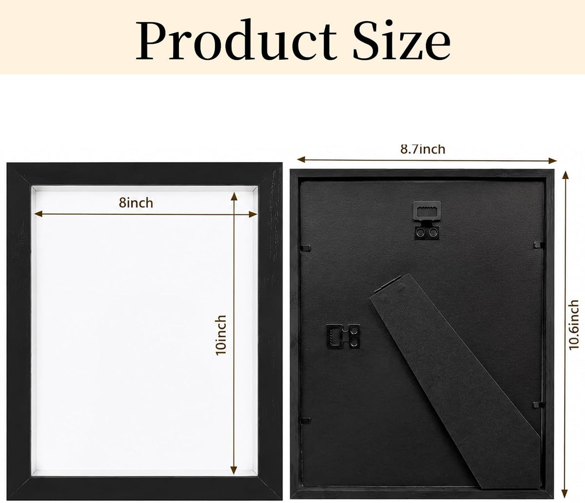 Shadow Box Frame 8"x 10" - 4 Pack Wood Deep Shadowbox with Glass | Shadow Boxes Display Cases Suitable for Photos