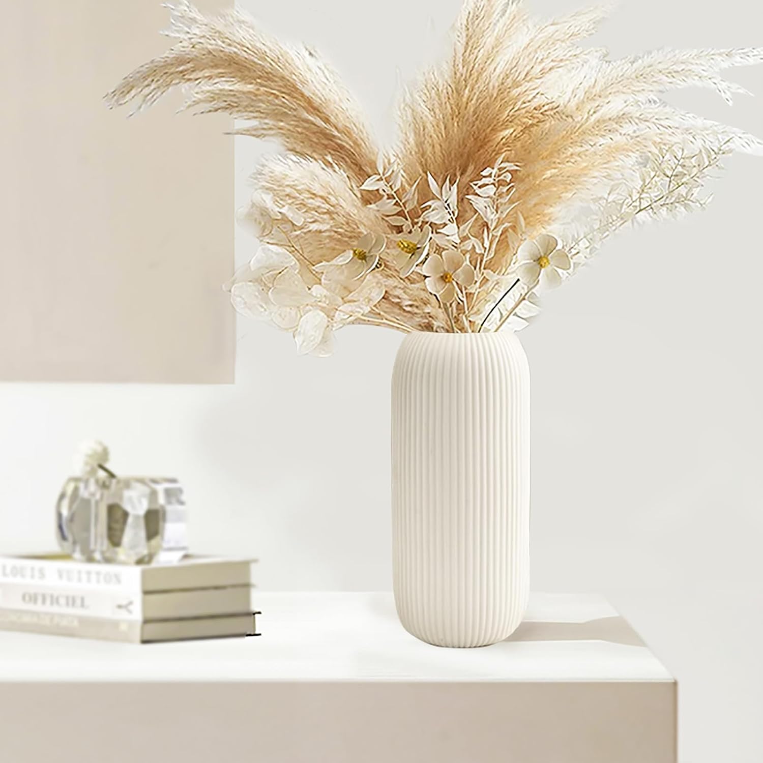 Ceramic Vase for Flowers / Tall White