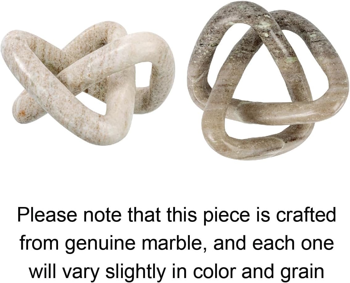 Creative Co-Op Modern Decorative Marble Link Knot / Beige