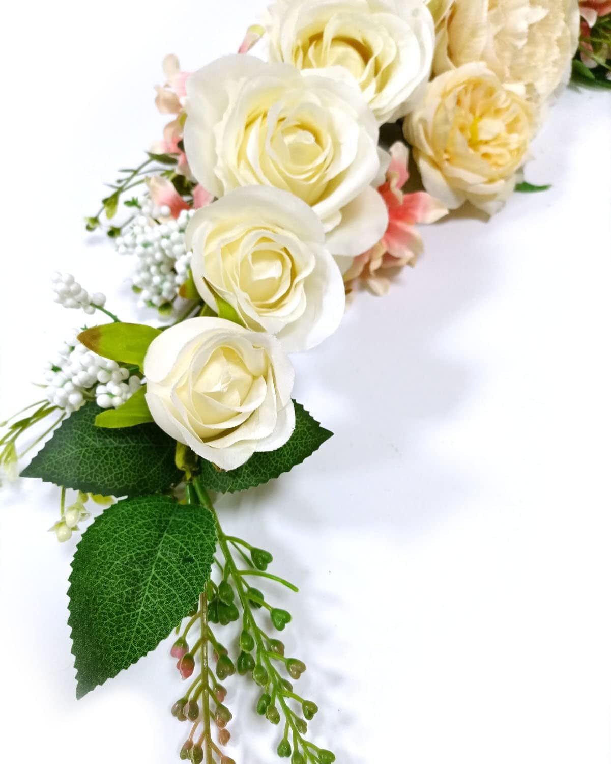 Artificial Flower Swag for Door / Champagne