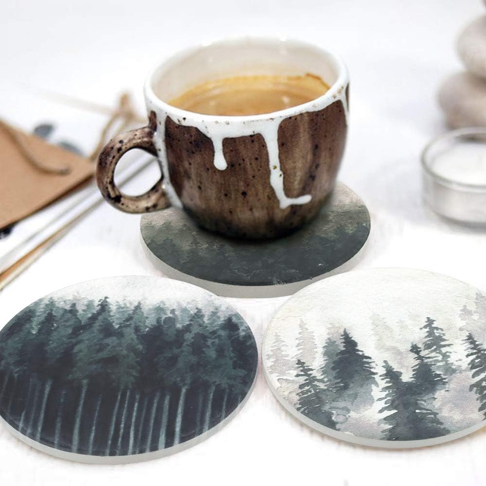 Ceramic Stone and Cork Base for Kinds / Forest / Set of 4
