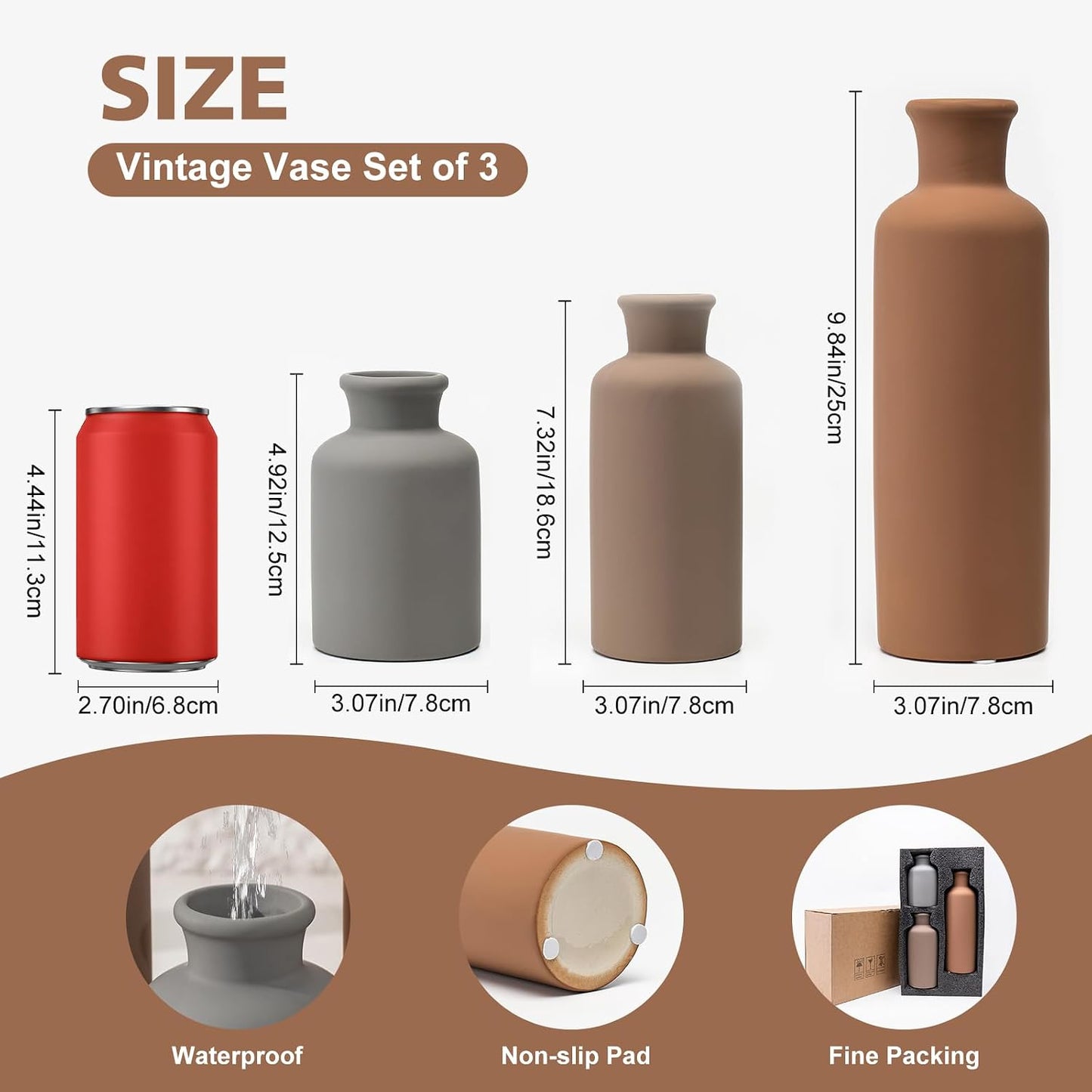 Ceramic Vase / Coffee Mix Set - Gray#2 / Set of 3