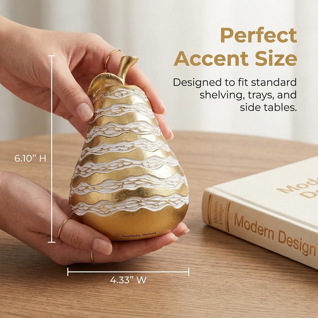 Pear Decor Modern Home Decor Abstract Sculptural Figurine / Gold