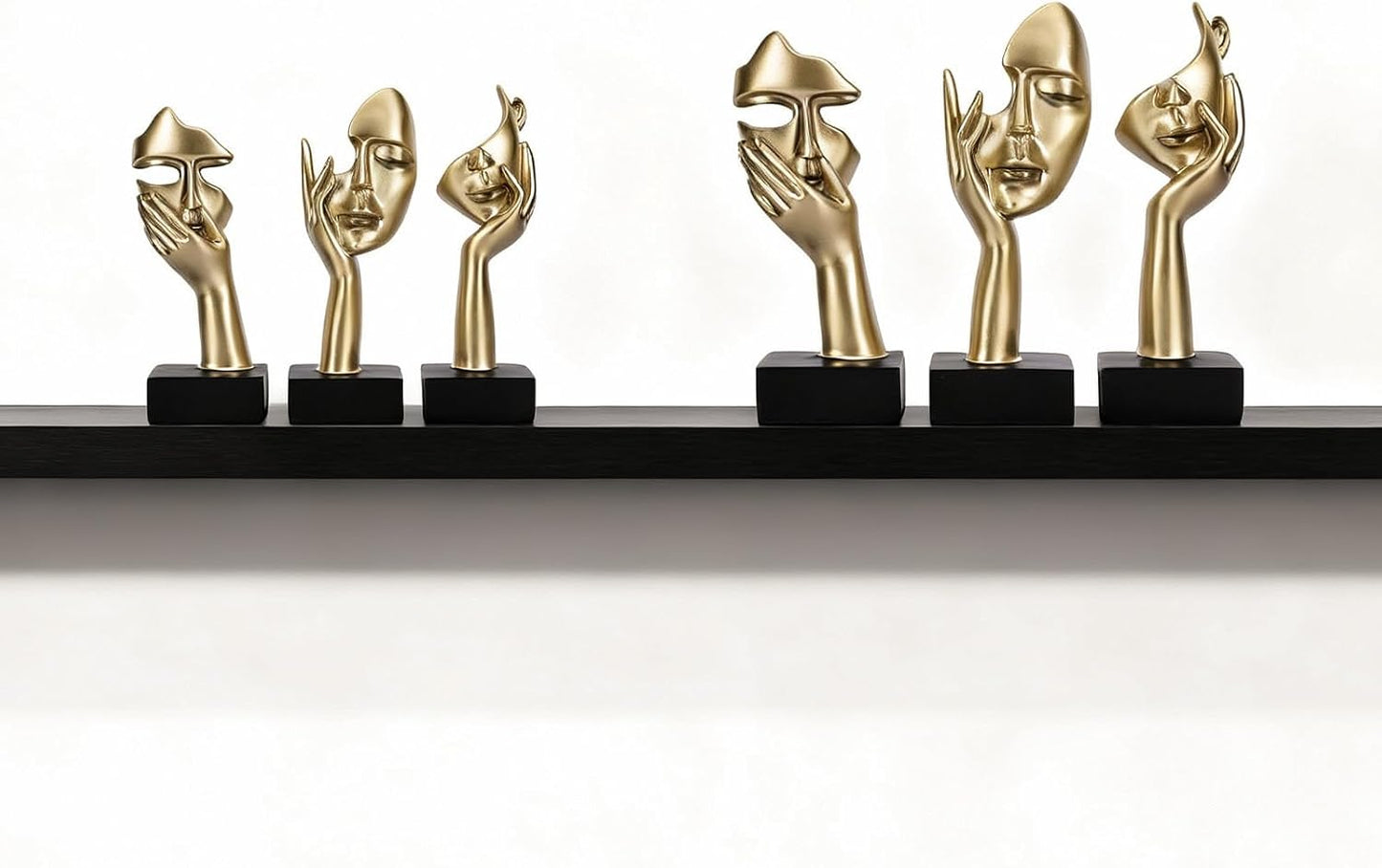 Thinker Large Statue Set / Gold / Set of 9