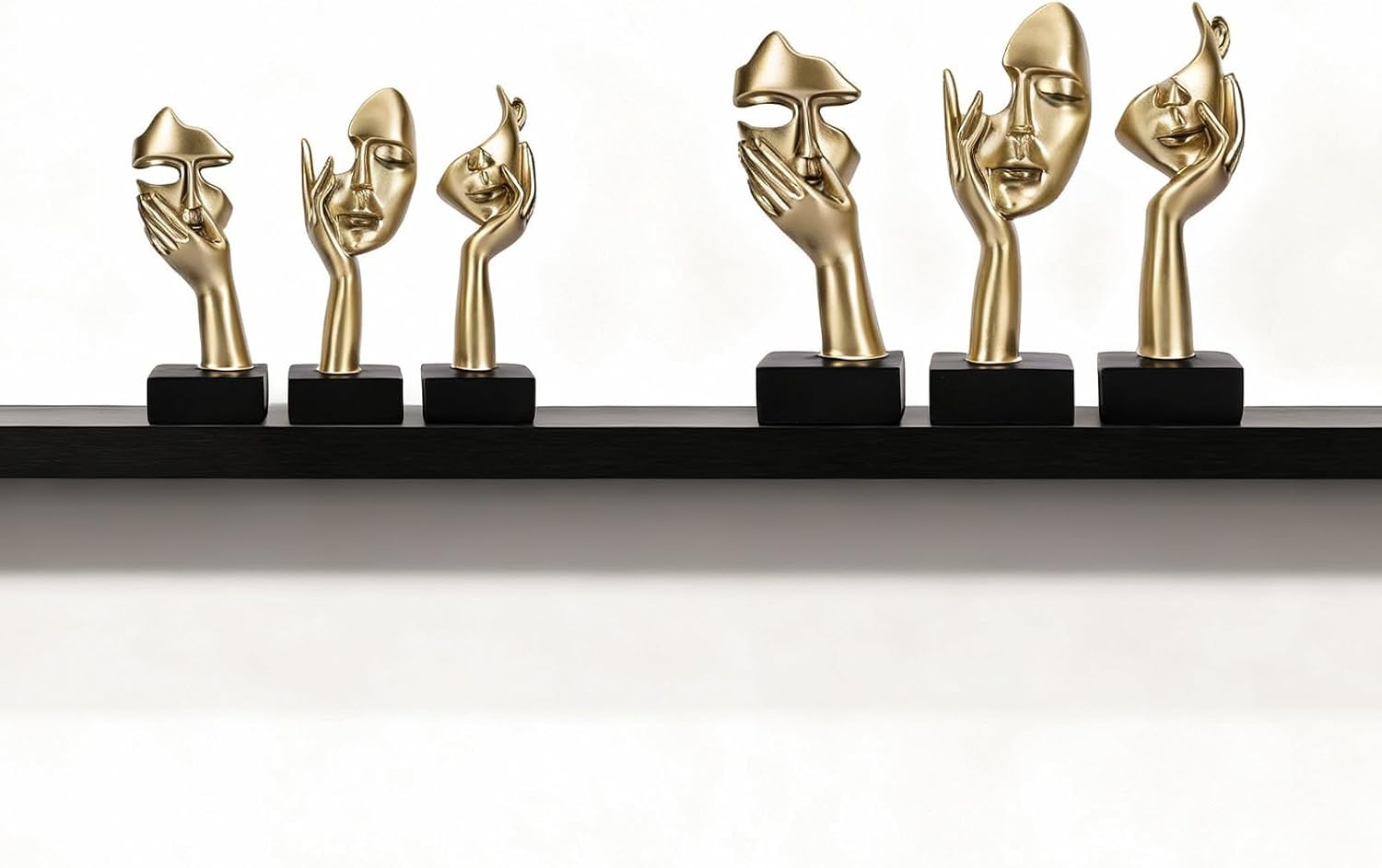 Thinker Large Statue Set / Gold / Set of 9