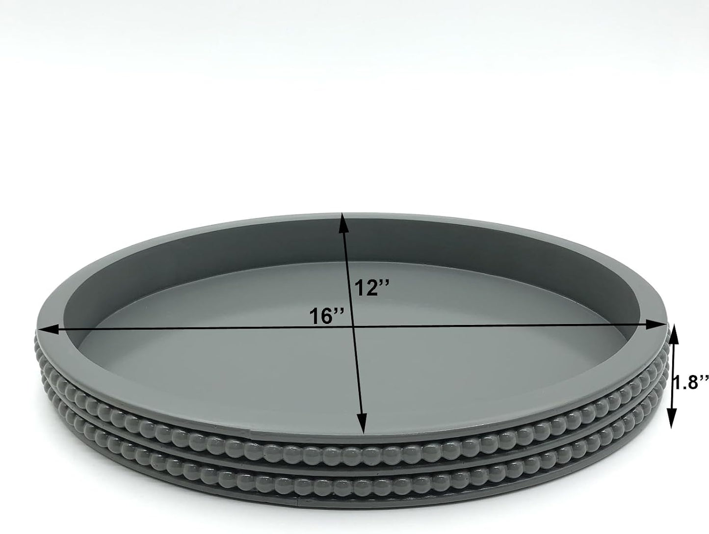 Oval Wooden Tray / Gray