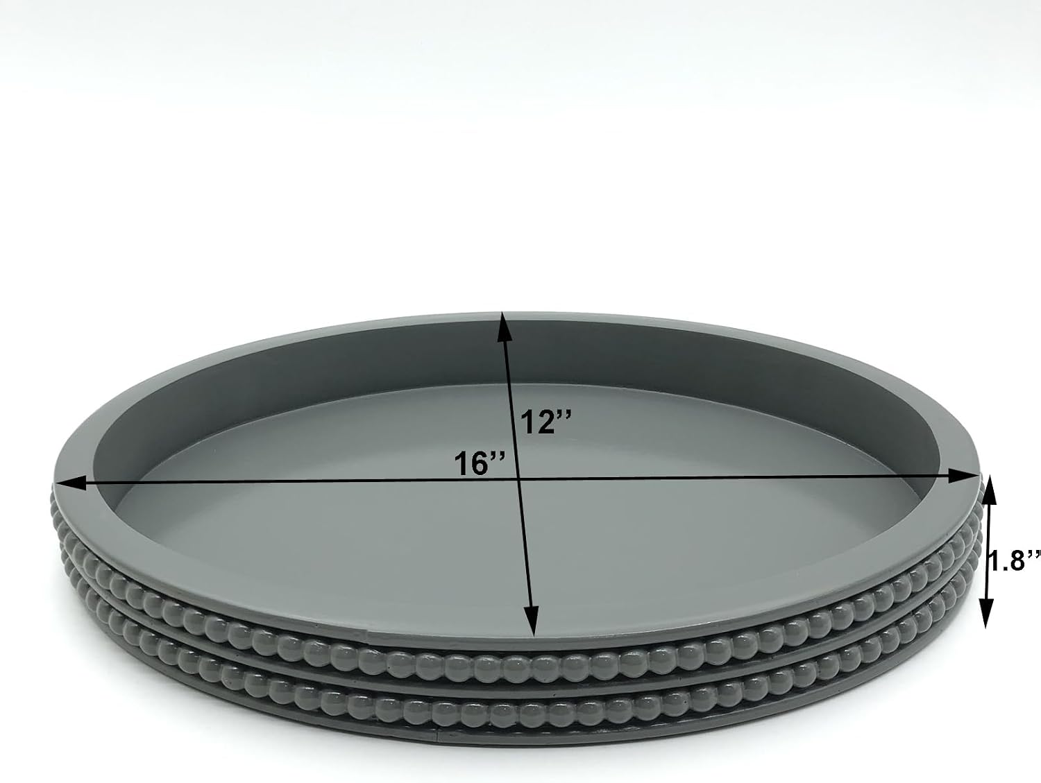 Oval Wooden Tray / Gray