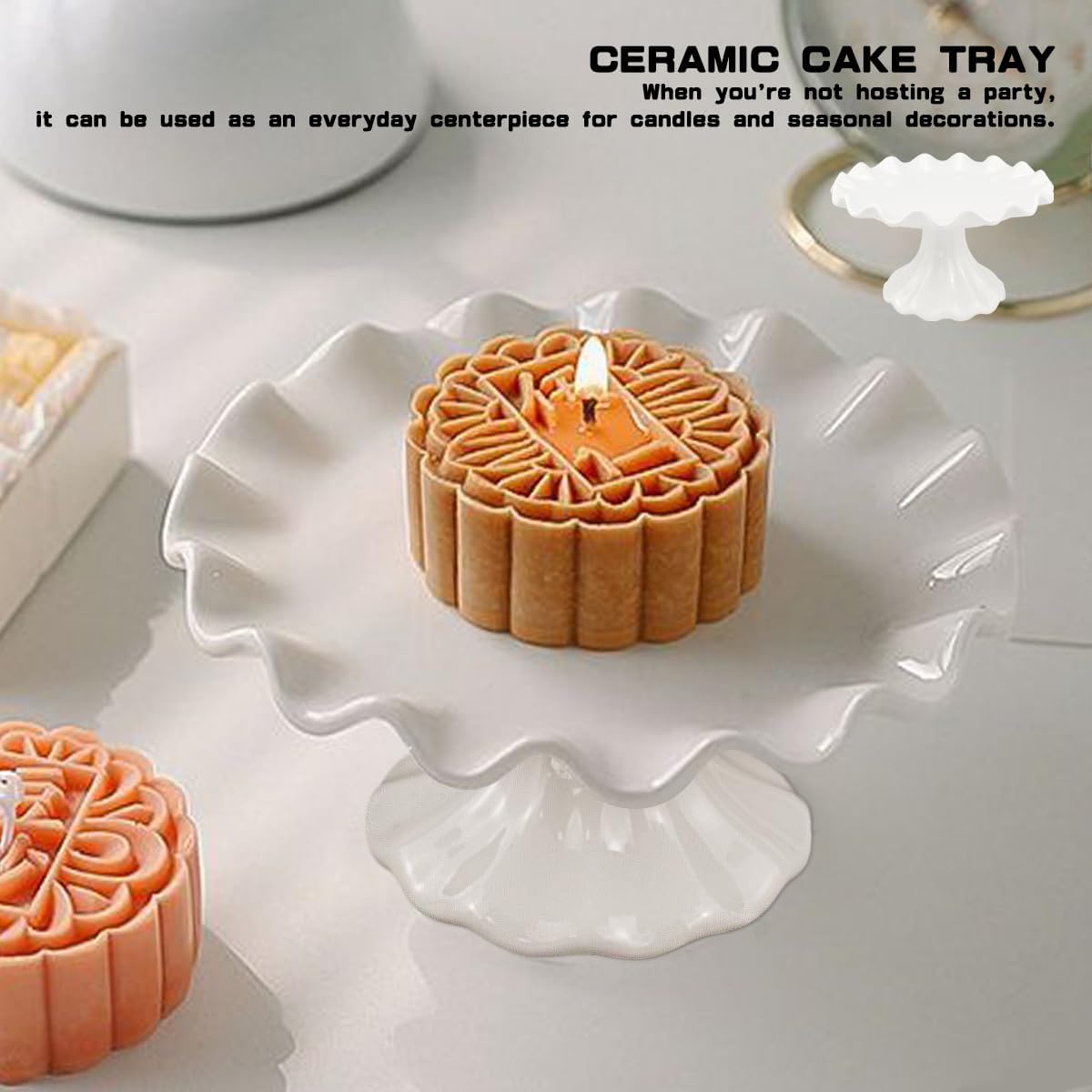 Ceramic Cake Stand / White