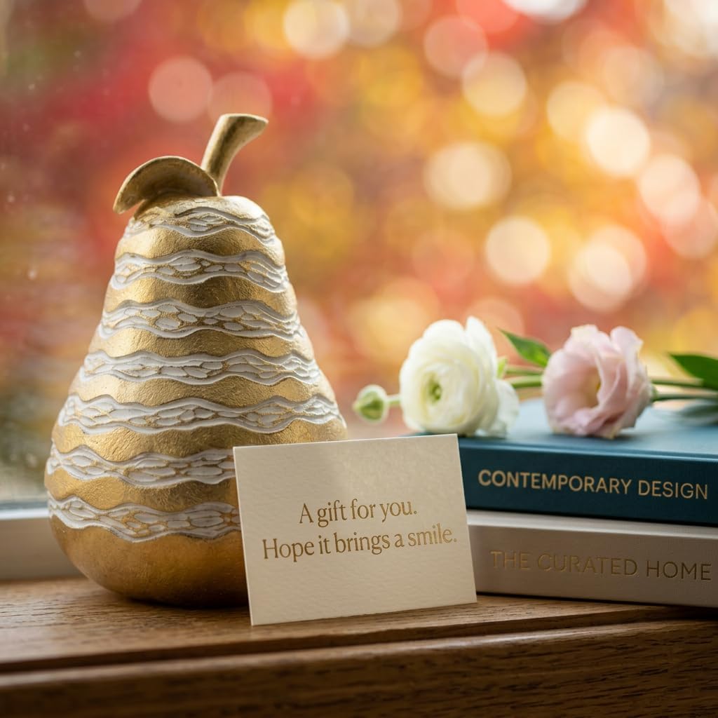Pear Decor Modern Home Decor Abstract Sculptural Figurine / Gold
