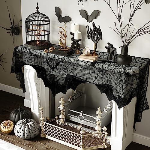 OurWarm Halloween Decor Indoor Fireplace Mantel Scarf Cover, 78 x 20 Inch