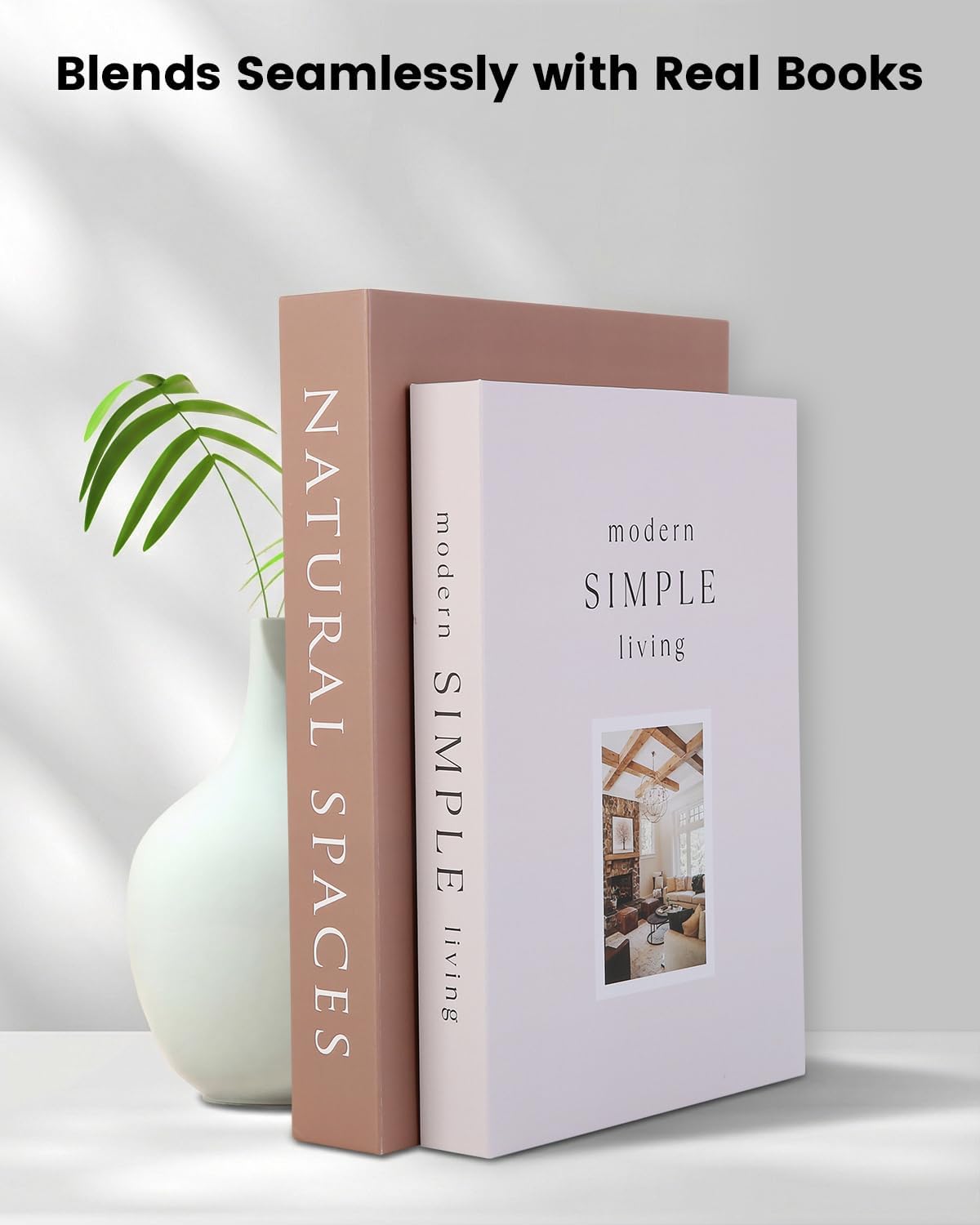Faux Book Box / Neutral Tones / Set of 2