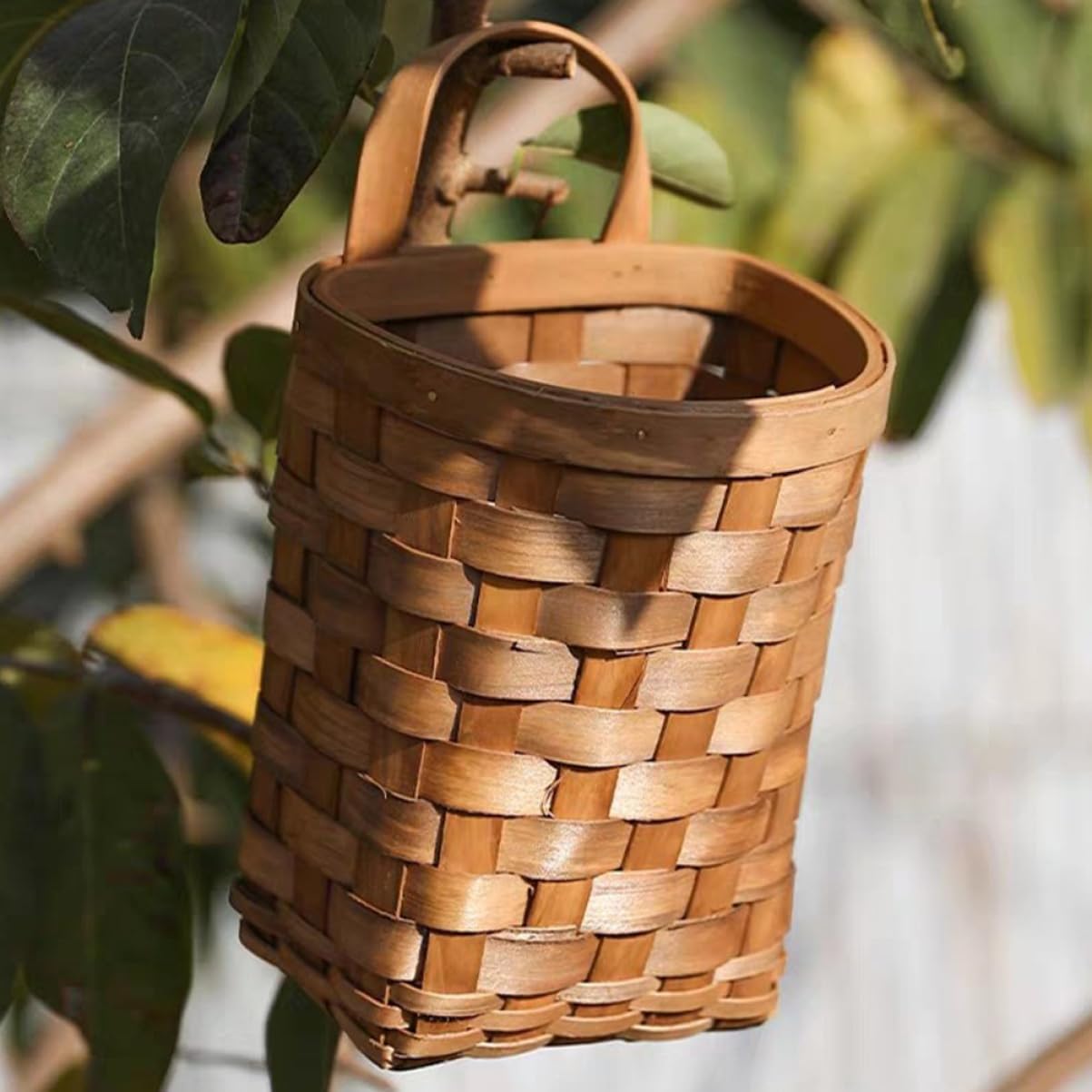 Wooden Wall Flower Basket Small Woven Basket Bread Basket Jute Hanging Basket Garlic Basket Hanging