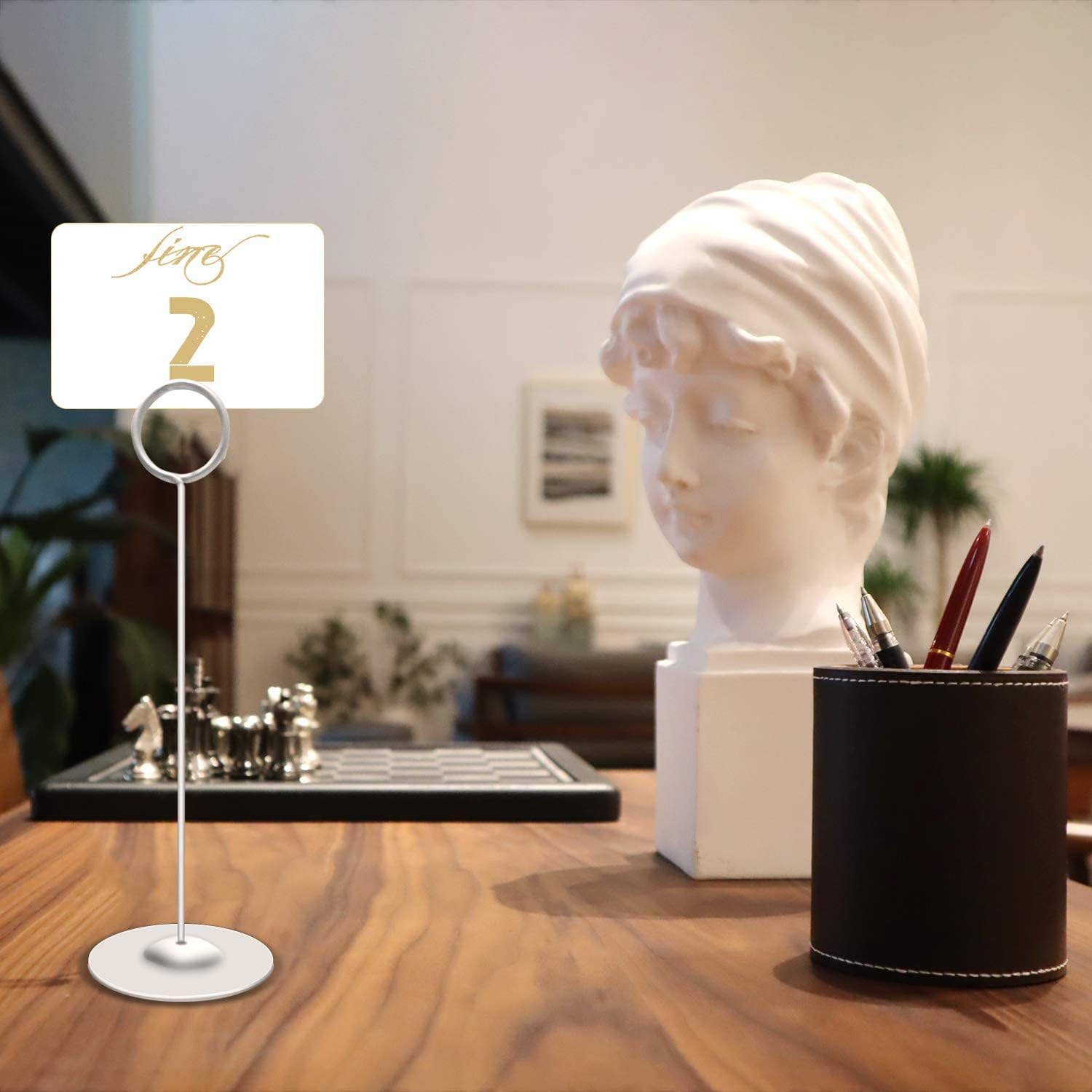 Urban Deco 16 Pieces Table Card Holder 8 inches Table Number Holders Place Steel Card Holders for Photos, Food Signs