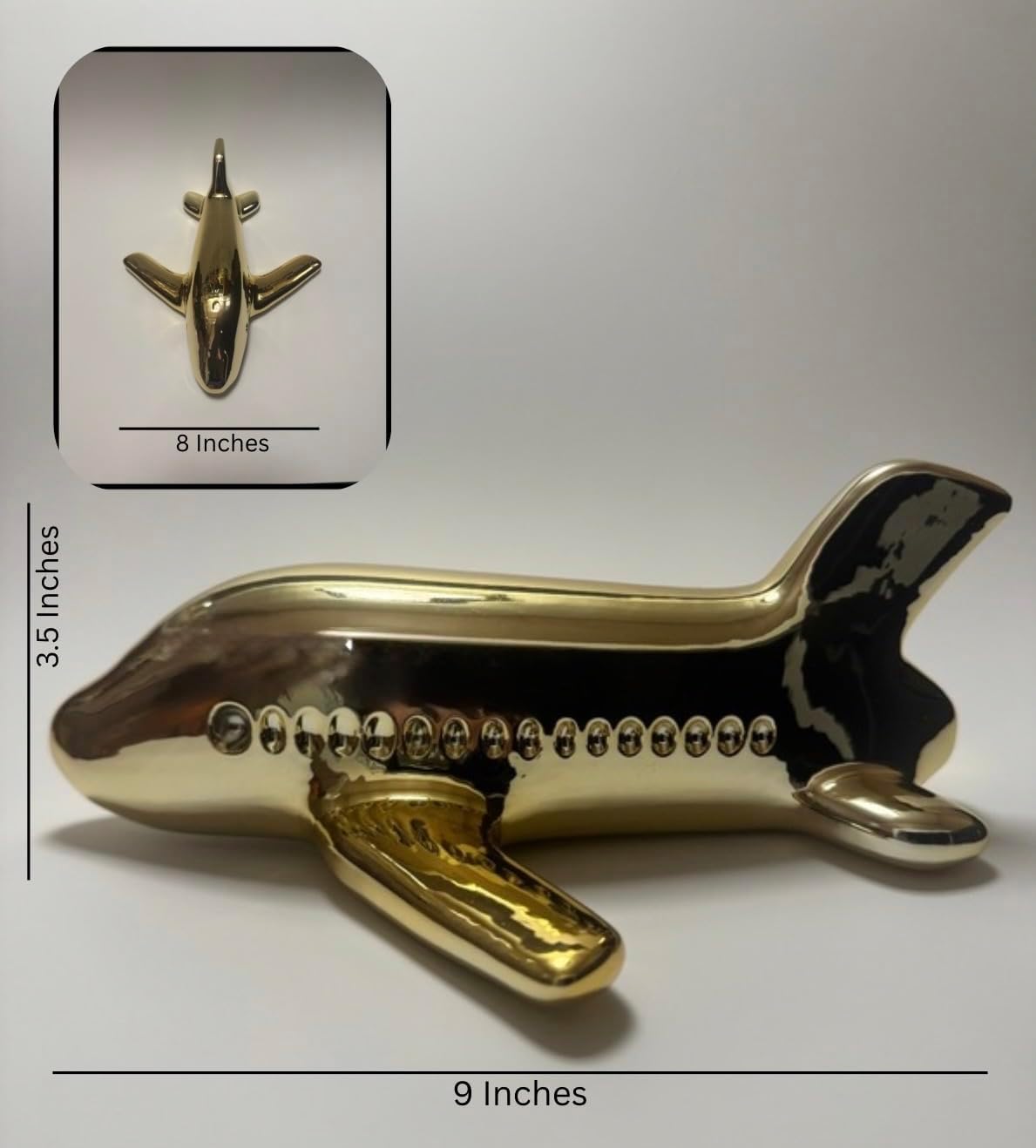 Ceramic Plane Sculpture / Gold