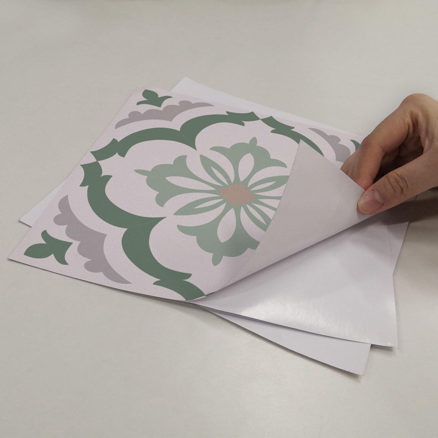 / cm Peel and Stick Vinyl Wall Tile Sticker / Fern Green / 6inch/15cmx25pcs / 6 x 6 / Set of 25