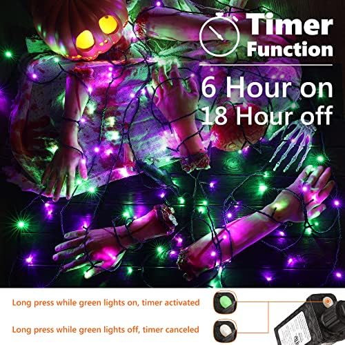Brizled Outdoor Halloween String Lights Indoor Mini Purple & Green Light