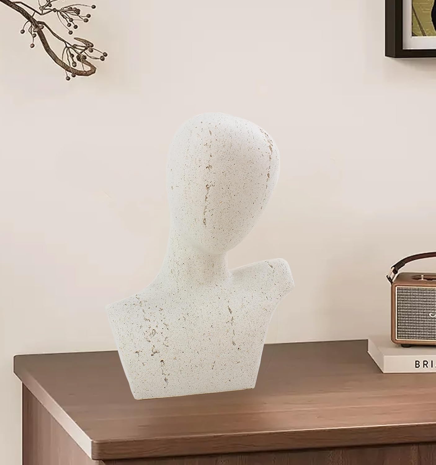 No Face Thinker Statue Accents / White