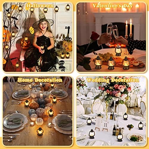 Ferraycle 24 Pcs Mini Lanterns Bulk 4 Inch Black Lamp Table Centerpieces