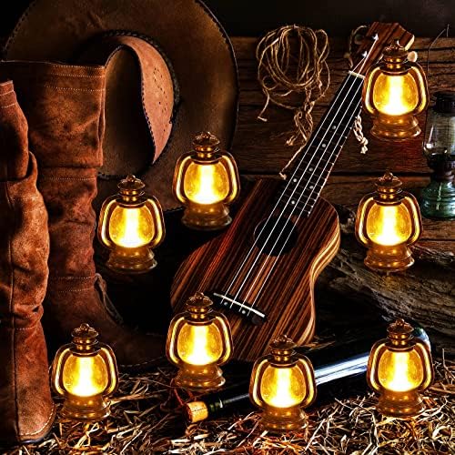 Ferraycle 24 Pcs Mini Lanterns 4 Inch Retro Gold Lamp Table Centerpieces