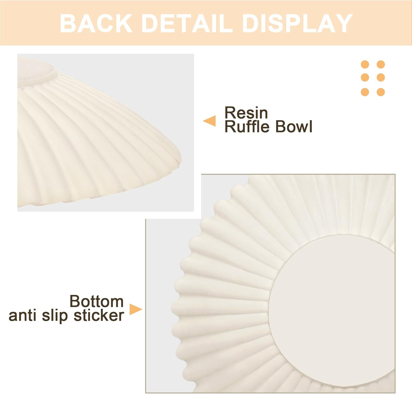 Coffee Table Bowl / Beige / 8.65 Inch