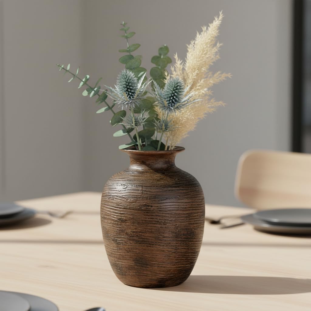Farmhouse Vases Home Decor / Dark Brown / 7 Inch