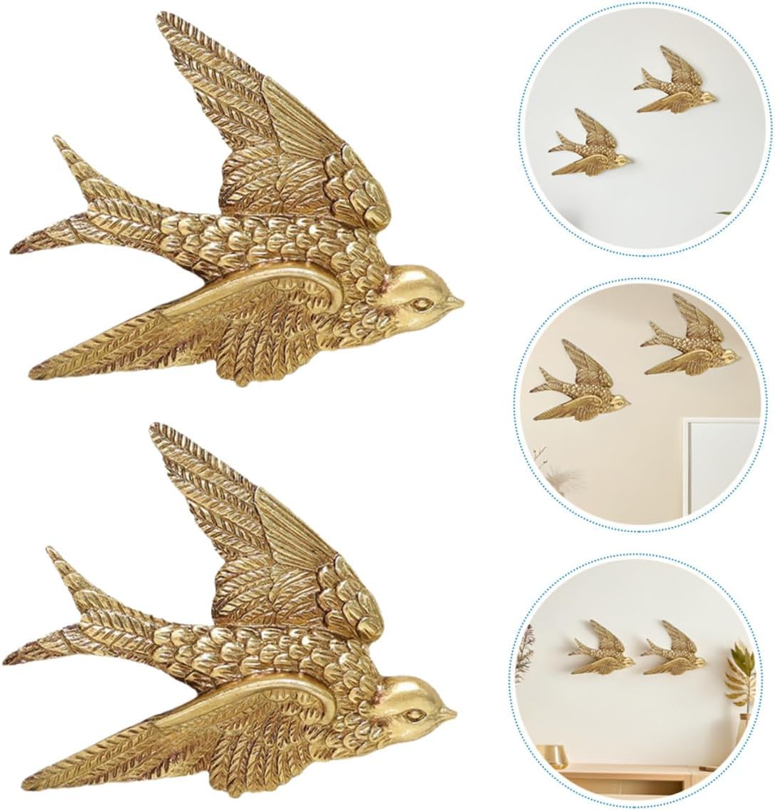 Bird Wall Art Bird Wall Figurine Swallow Wall Sculpture Resin Wall Hanging Decor 3D / Set of 2