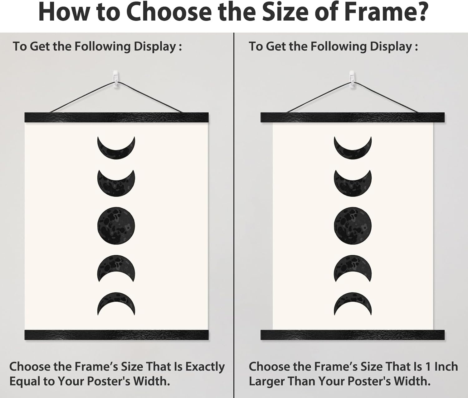 Magnetic Poster Hanger Frame for 50x70 50x32 50x40 Movie Music Posters Wall Art,Black Wood Picture Frames for Canvas