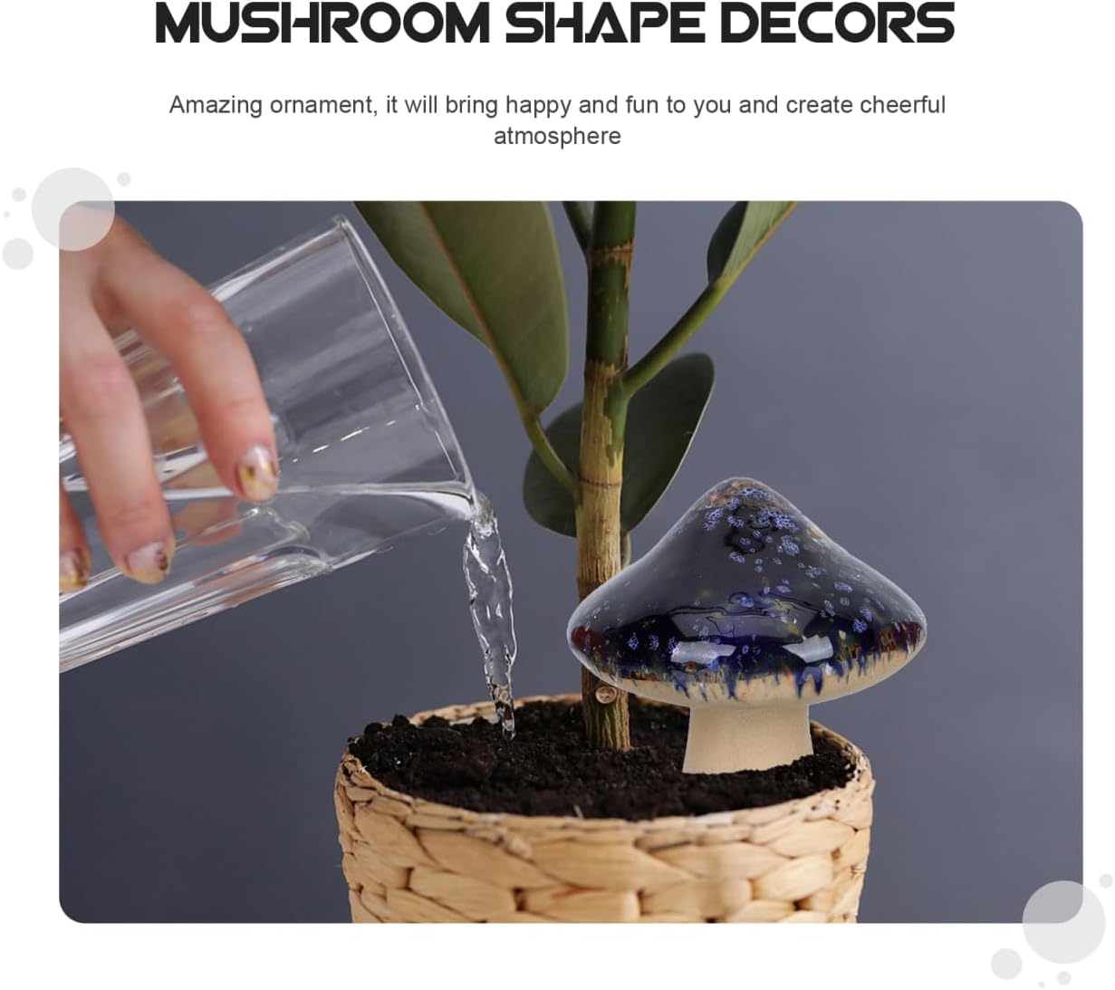 Ceramic Mushroom Garden Decor Kiln Transformed Mushroom Figurines / Set of 4