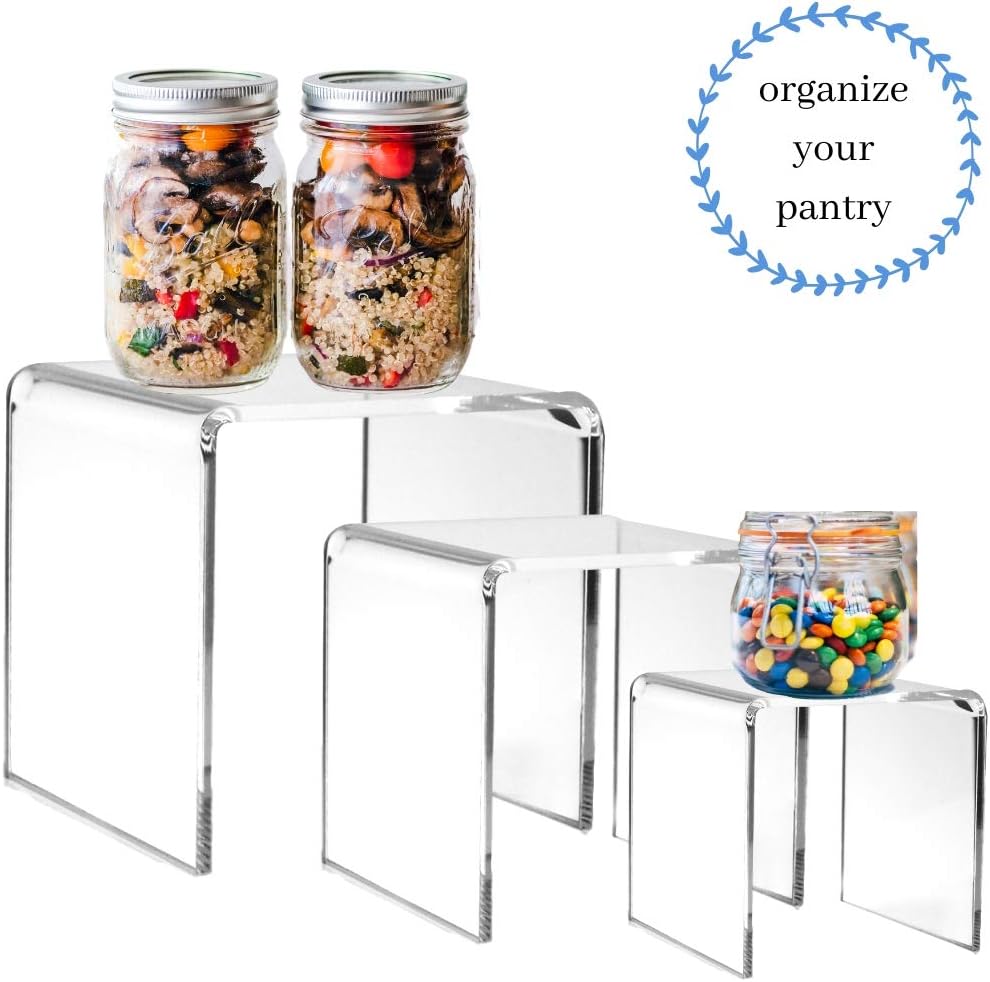 Transparent Tabletop Stands for Jewelry / Clear / 6 Inch / Set of 3