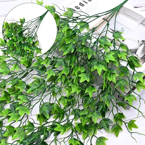 Waipfaru Artificial Hanging Ivy for Outdoors, 4pcs Faux Vines Greenery