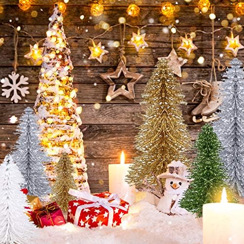 KUUQA 30Pcs Multicolor Mini Christmas Village Trees