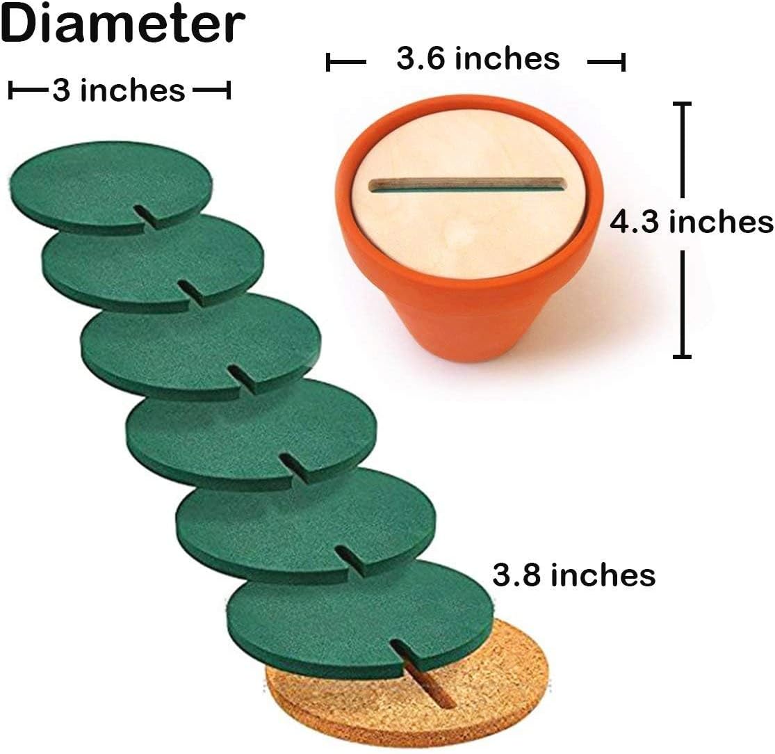 Flowerpot Holder for Drinks Novelty Gift / Green / Set of 6