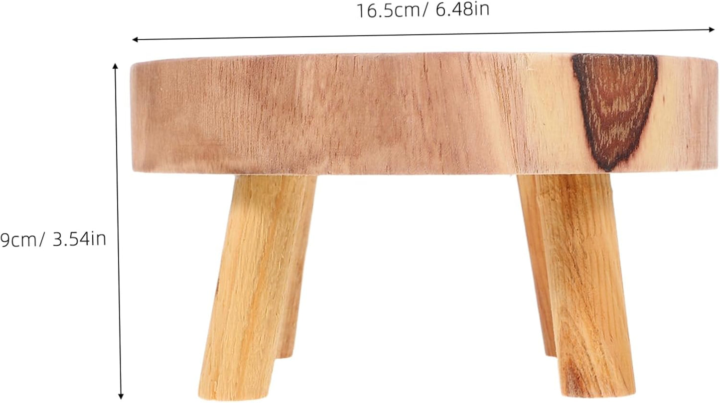 Mini Wooden Stool Display Stand Plant Stand Wood Flower Pot Holder Garden Plant Pot Riser Stand