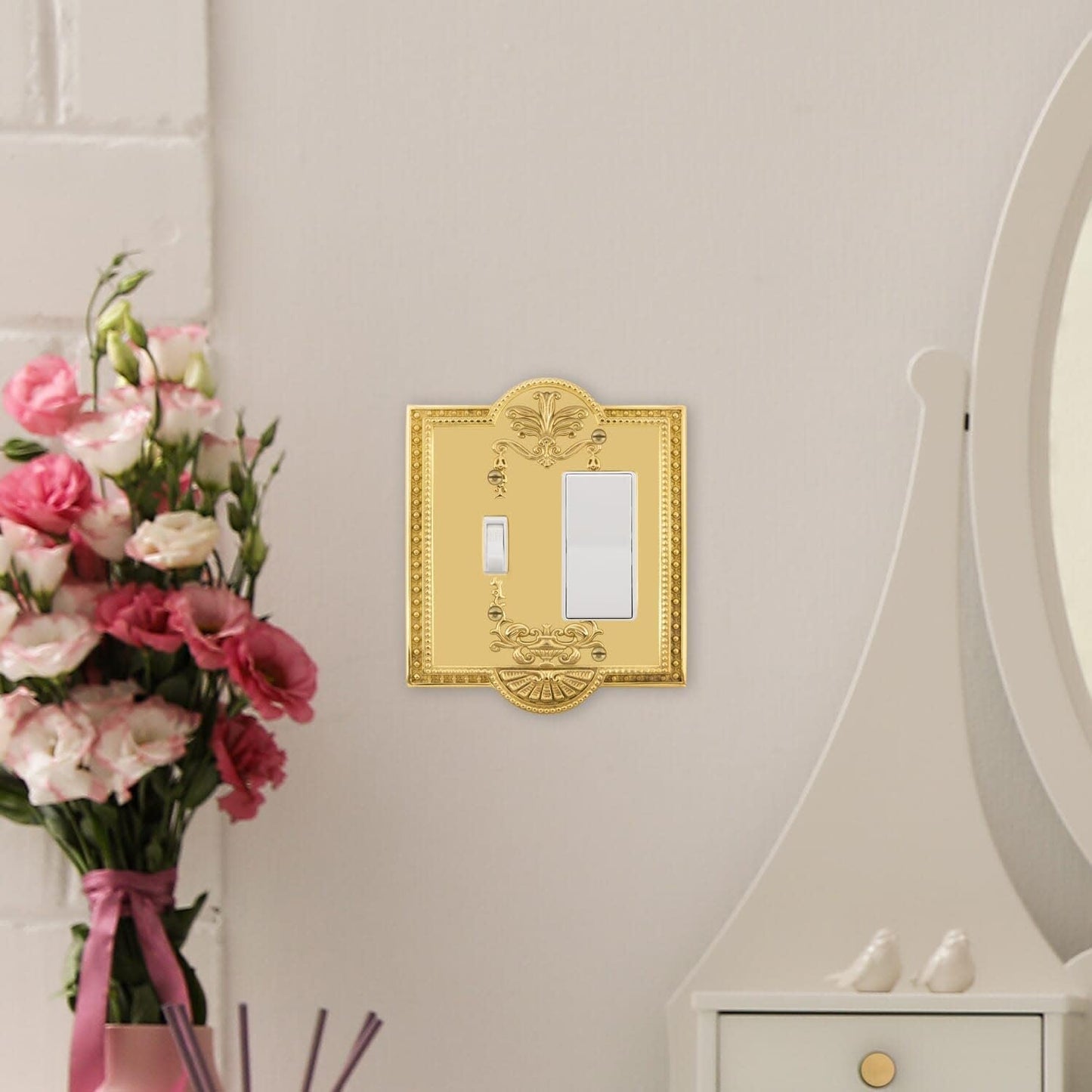Nostalgic Warehouse Meadows Light Switch Cover Plate, Antique Brass