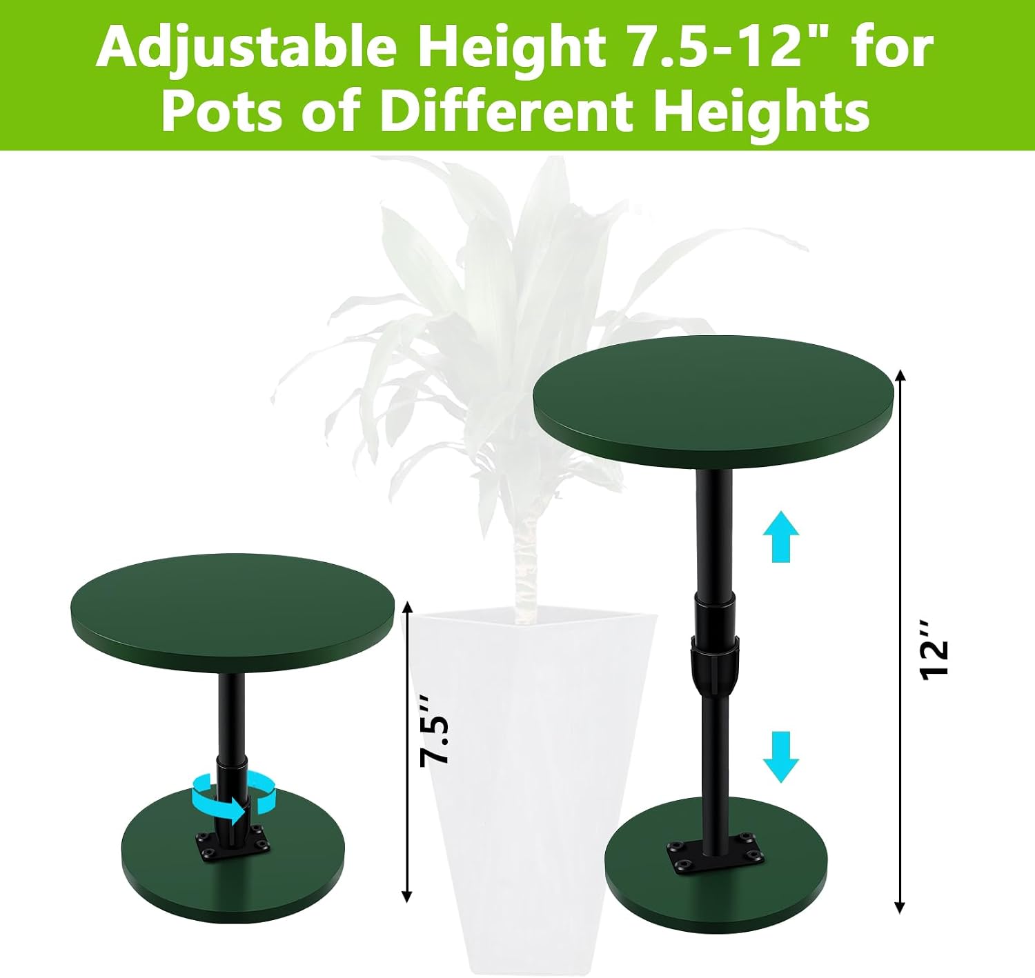 Axcoix 2 Pack Adjustable Height Plant Risers for Inside Pots, 7.5-12" Planter Inserts for Large Pots, Pot Fillers for