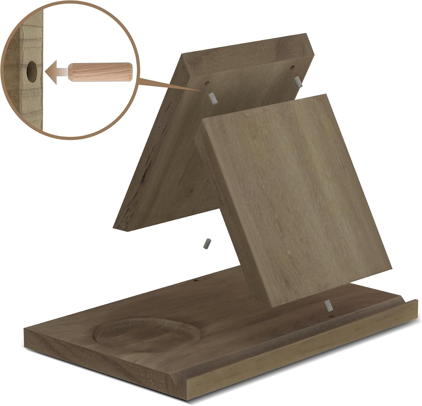 LITIVY Wooden Book Holder with Drink Holder, Wooden Triangle Bookmark Reading Rest with Slotted, Book Display Bookmark